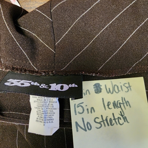 Vintage y2k Brown Pinstripe Mini Skirt - Picture 5 of 6